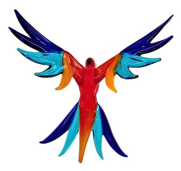 Preview: Orchideenstab - Papagei (normale Ausführung/ rot-gelb-hellblau-dunkelblau)